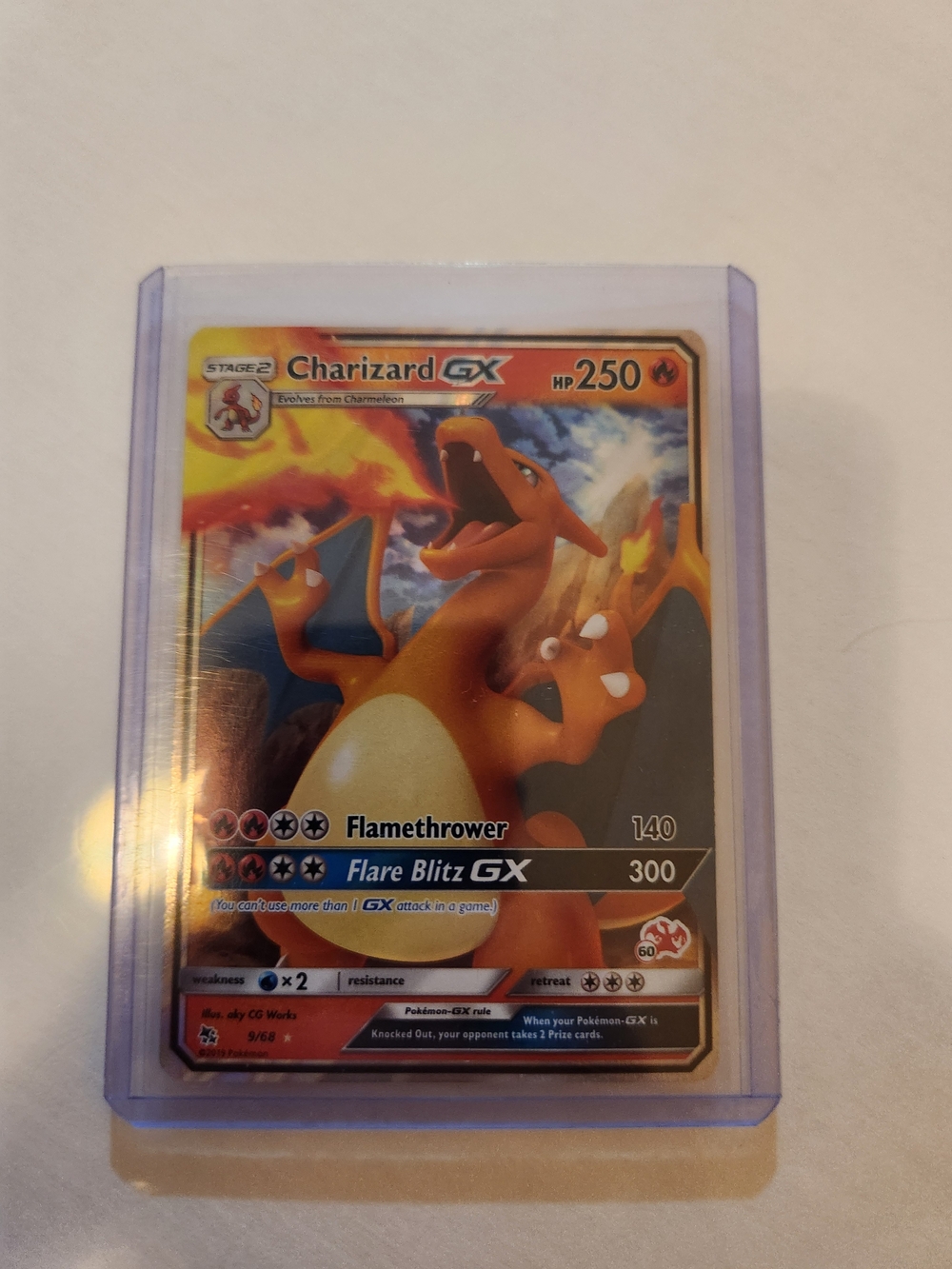 Pokemon Charizard GX Card - Orange and Yellow Fire Artwork